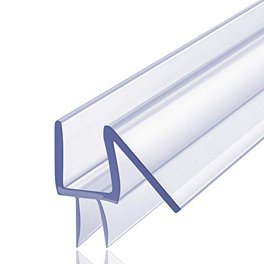 Joint d'étanchéité en forme de F de 2 m pour porte de douche en verre d'une épaisseur de 6 mm, bande d'étanchéité pour porte incurvée et verticale Joint d'étanchéité en forme de F de 2 m pour porte de douche en verre d'une épaisseur de 6 mm, bande d'étanchéité pour porte incurvée et verticale