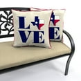 thumbnail image 3 of Jordan Manufacturing 18" x 18" Beige Love Texas Outdoor Throw Pillow, 3 of 8