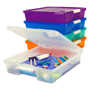 Storex Stack & Store Box Craft Organizer, Assorted Colors, 5-Pack