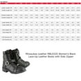thumbnail image 3 of Milwaukee Leather MBL9325 Women's Premium Black Lace-Up Classic Leather Motorcycle Biker Boots w/ Side Zipper 7, 3 of 10