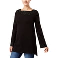 thumbnail image 1 of Blusa estilo tónica Style & Co con encaje para mujer 54.5 negro mediana, 1 of 2