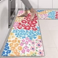 thumbnail image 2 of Kitchen Rugs Sets Of 2,Vibrant Mixed Pioneer Flower Pattern Anti Fatigue Kitchen Mat Rugs Non Slip Washable,Decorative Kitchen Floor Mats for Kitchen,Sink,Laundry,17"X47", 2 of 5