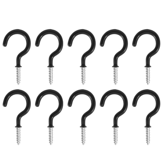 Ghojet 10Pcs Ceiling Screw Cup Hooks Heavy Duty Space Saving Screw-in Hanger Multifunctional Plant Clothes Hooks for Outdoor Indoor Kitchen Garden Garage