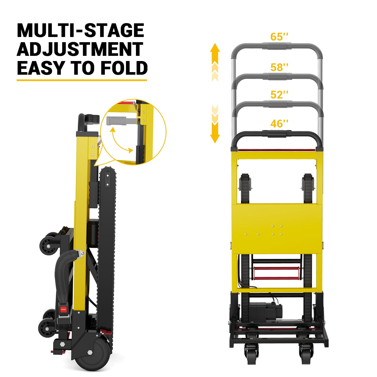 Joreek Electric Stair Climbing Dolly 3 Adjustable Speeds and 485lbs Max Load Capacity Powered Stair Climber Dolly with 6 Wheels