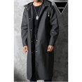 thumbnail image 5 of Men Waterproof Long Rain Coat Hooded Rain Coat Black Trench coat Jacket Outdoor Hiking, 5 of 7