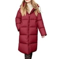 thumbnail image 4 of iOPQO Womens Puffer Coat Womens Long Winter Coat Womens Parka Winter Coats Womens Zip Up Jacket Puffer Jacket Womens Hooded Travel Jacket for Women Snow Jackets for Women Wine XXL, 4 of 6