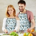 thumbnail image 4 of Light Blue Christmas House and Tree Pattern Apron-Garden Aprons for Women with Pockets-Cotton Linen Waterproof Kitchen Cooking Gardening Aprons Adjustable for Kitchen,Cooking,BBQ and Salon 33"x27", 4 of 7