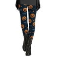 thumbnail image 2 of Halloween Leggings for Women Elastic High Waist Slim Fit Casual Festive Pumpkin Print Workout Running Yoga Pants, 2 of 5