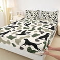 thumbnail image 3 of Feelyou Rustic Dog Duck Queen Sheet Sets, Green Camouflage Bed Set, 4 Pieces, 3 of 7