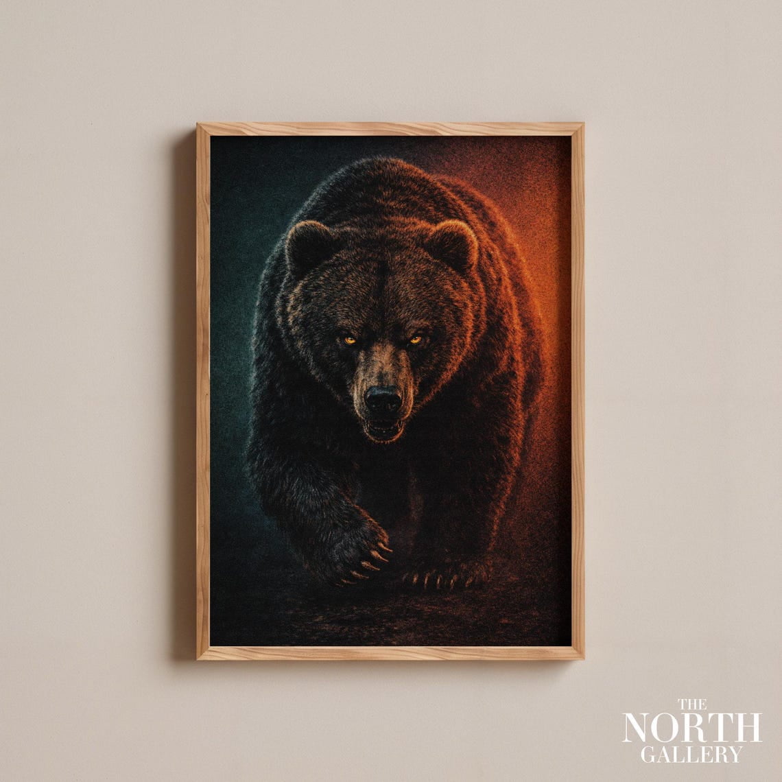 Grizzly Bear Dramatic Wildlife Photography Wall Art Moody Bear Print