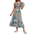 thumbnail image 3 of TARAINYA Summer Dresses for Women Casual Floral Dress Pocketed Flared Hem Midi Beach Sundress, 3 of 8
