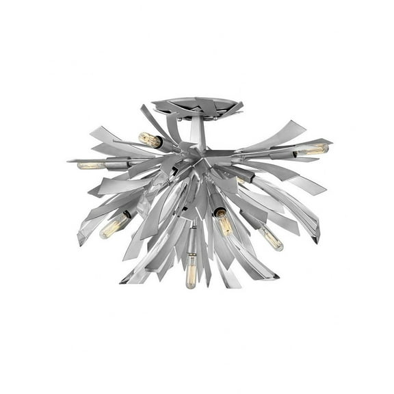 Vida-Nine Light Semi-Flush Mount-24 Inches Wide By 18 Inches Tall-Glacial Finish Fredrick Ramond Lighting Fr40903gg