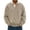 Khaki, variant on Men's Casual Flip Collar Long Sleeve Pullover Hoodie, Comfortable Top for Business and Leisure Wear,Army Green,L