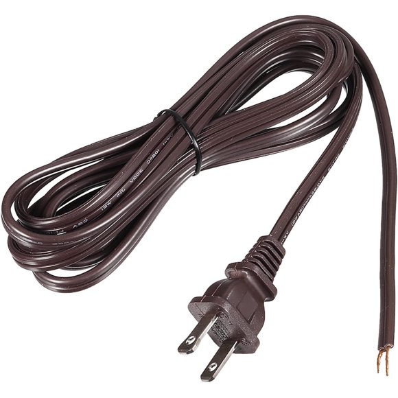 shiyou-UL Listed Lamp Cord, Stripped Ends Ready for Wiring, Good Insulation Effect, Great for a Variety of Household Lamps (Brown, 8 -Feet)