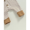 thumbnail image 7 of GXFC Infant Boys Fall One Piece Jumpsuits 6M 9M 12M 18M Newborn Girls Long Sleeve Buttons Down Hooded Striped Romper Pants Autumn Bodysuit Clothes for Toddler Baby Boys, 7 of 7