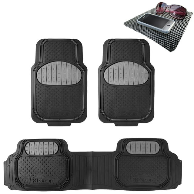 FH Group Solid Black Heavy Duty Floor Mats from FH Group for Auto Car w/ Free Dash Mat