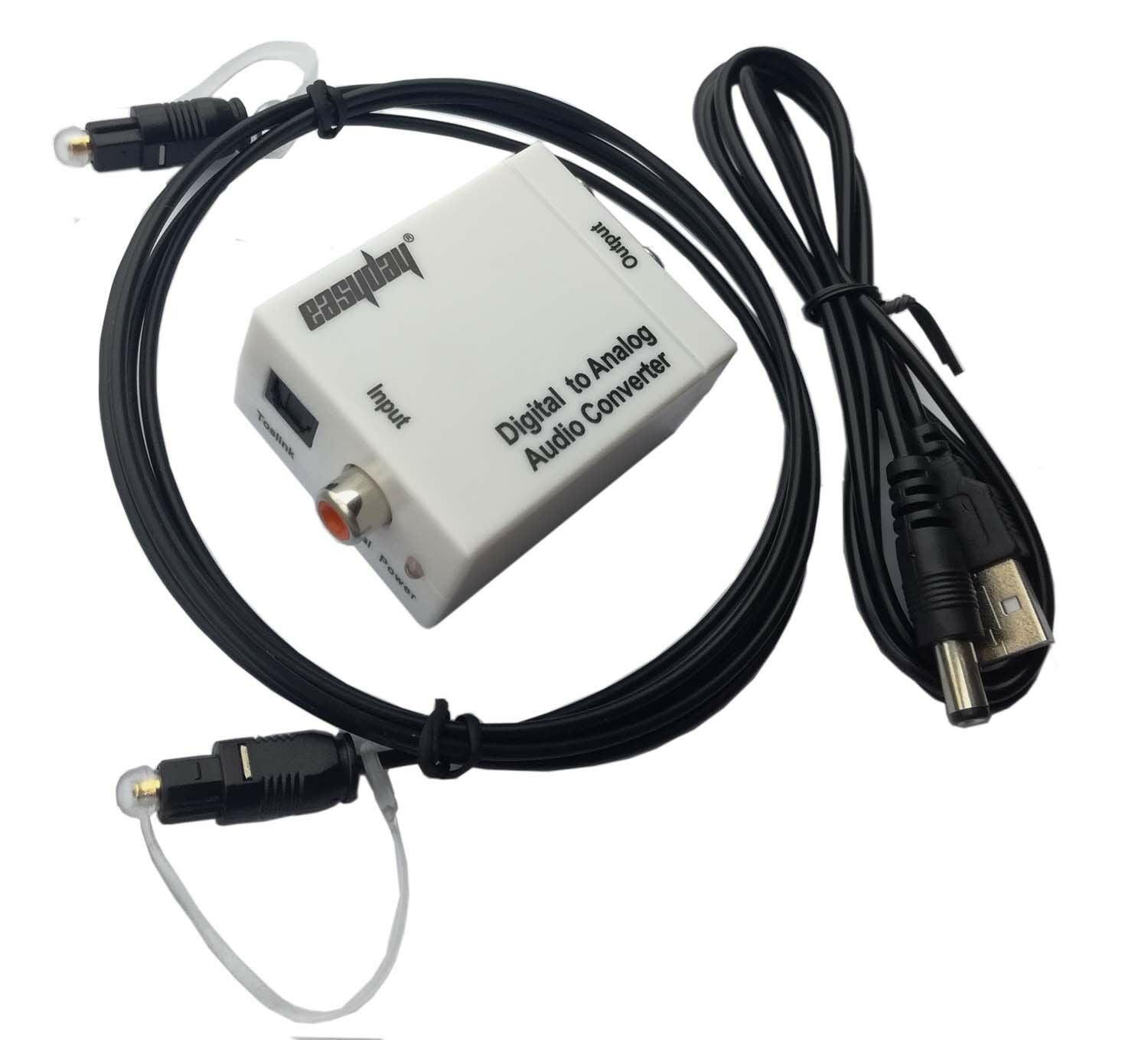 Toslink S/PDIF Coax Optical Fiber Digital to RCA Analog Audio Converter