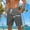 #Gray, variant on DPTALR Men's Fashion Print Casual Beach Shorts Drawstring Elastic Waist Multi-Pocket Breathable Shorts,Blue,Big and Tall Men S