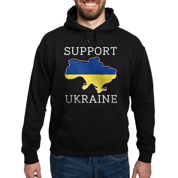CafePress - Support Ukraine Hoodie (Dark) - Pullover Hoodie, Classic, Comfortable Hooded Sweatshirt