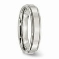 thumbnail image 4 of Solid Stainless Steel Ridged-Edge 5mm Plain Classic Wedding Band Ring Size 11.5, 4 of 7
