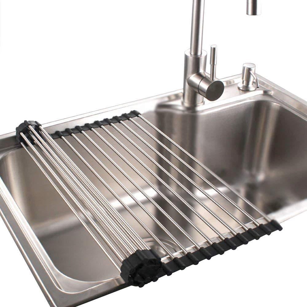Roll Up Dish Drying Rack in Sink Stainless Steel Kitchen Folding Rack In Sink Rack Stainless Steel