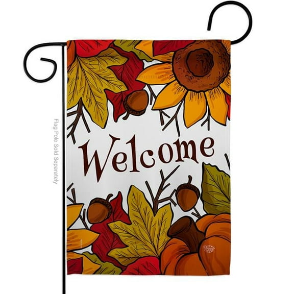 Ornament Collection G192130-BO 13 x 18.5 in. Autumn Welcome Garden Flag with Fall Harvest & Double-Sided Decorative Vertical Flags House Decoration Banner Yard Gift