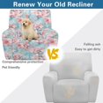thumbnail image 5 of Renewold Peach Blossom Marble Blue Extra Large Recliner Cover Soft Single Seat Recliner Couch Cover 4 Pieces Reclining Chair Protector with Storage Pocket for Dogs, Cats, Pets, 5 of 8