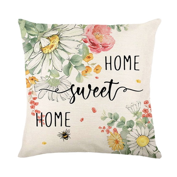 Spring Floral Throw Pillow Covers 10x10 inch, Decorative Cushion Cases for Living Room, Bedroom, Easter Decor, and Valentines Day Gifts A