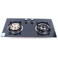 thumbnail image 4 of Kitchen Gas Cooktop Stove Top 2 Burners Tempered Glass Built-in NG Black, 4 of 13