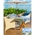 thumbnail image 5 of Fsddascl Coastal Beach Outdoor Tablecloth - 60x120 Inch Rectangle Dining Table Cover, Abstract Oil Painting Nautical Wave Waterproof Outdoor Table Cloth with Umbrella Hole & Zipper for Picnic/Patio, 5 of 7
