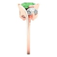 thumbnail image 3 of Three-Stone Engagement Ring for Women - 3.5ct Simulated Green Diamond in 18K Rose Gold Promise Ring, 3 of 6
