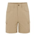 thumbnail image 5 of Cargo Shorts for Women Flat Front High Waisted Stretch Twill Summer Athletic Travel Hiking Shorts with Pockets S-2XL, 5 of 8