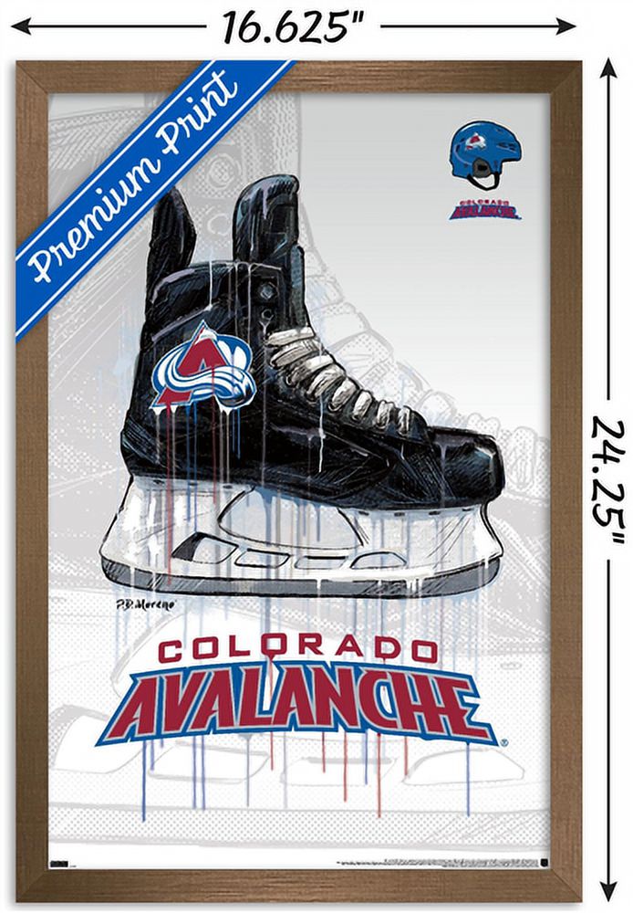 NHL Colorado Avalanche - Drip Skate 21 Wall Poster, 14.725" x 22.375", Framed