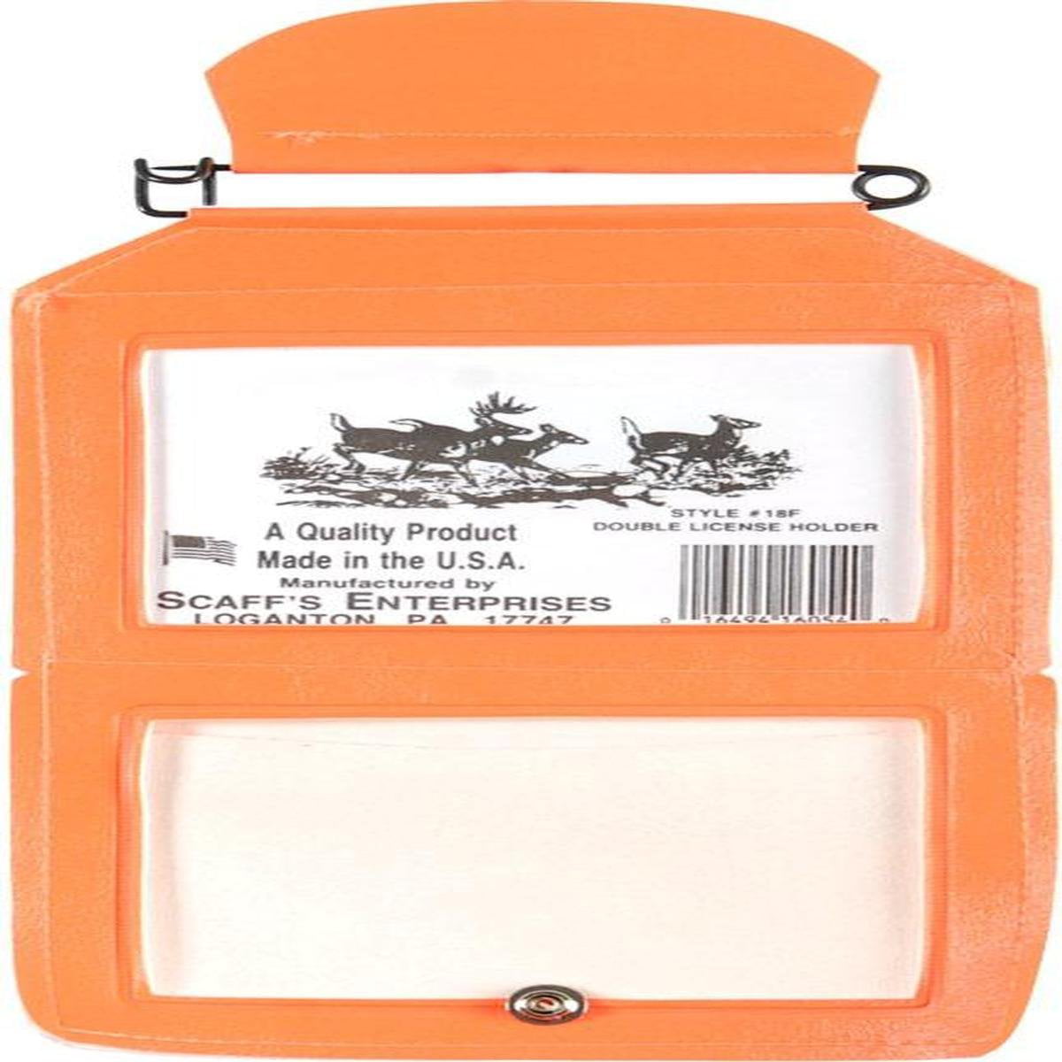 Scaff's License Holder  # 3F For Hunting Fishing Orange Outdoor 3 F LOT OF 2 