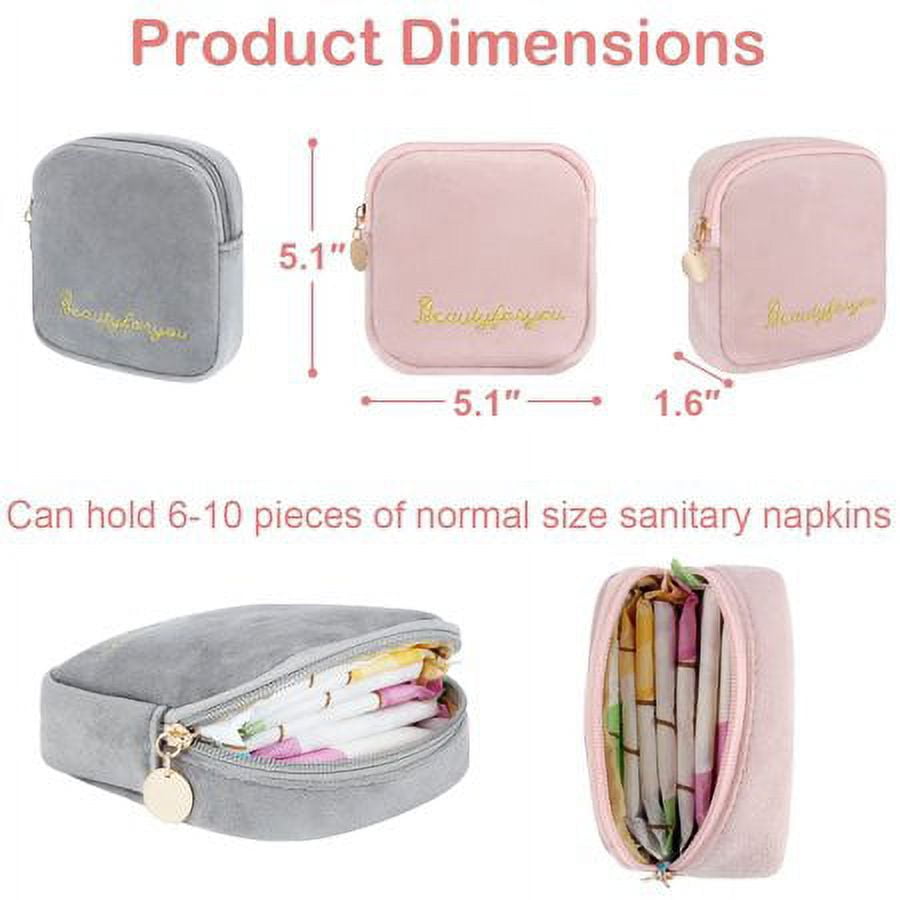 SOLUSTRE 6 Pcs Plush Coin Purse Pad Bag Tampon Storage Pouch Change Purse  for Girls Makeup Bag Menstrual Liner Pads Pouch Sanitary Organizer Pad  Pouch