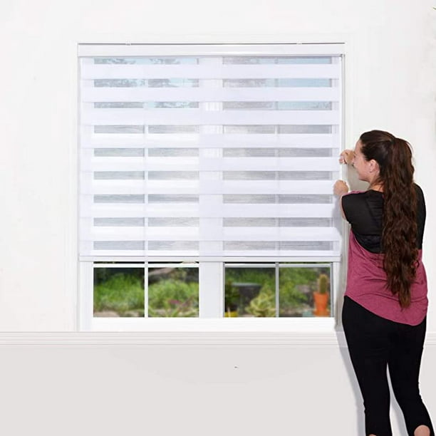 WYMO Zebra Blinds for Windows – 20 x 64 inch - Sheer Horizontal Window  Blinds and Shades for Daytime and Nighttime - Light Filtering Roller Shades  for Windows with White Valence, 20 to 72 inch Wide - Walmart.com