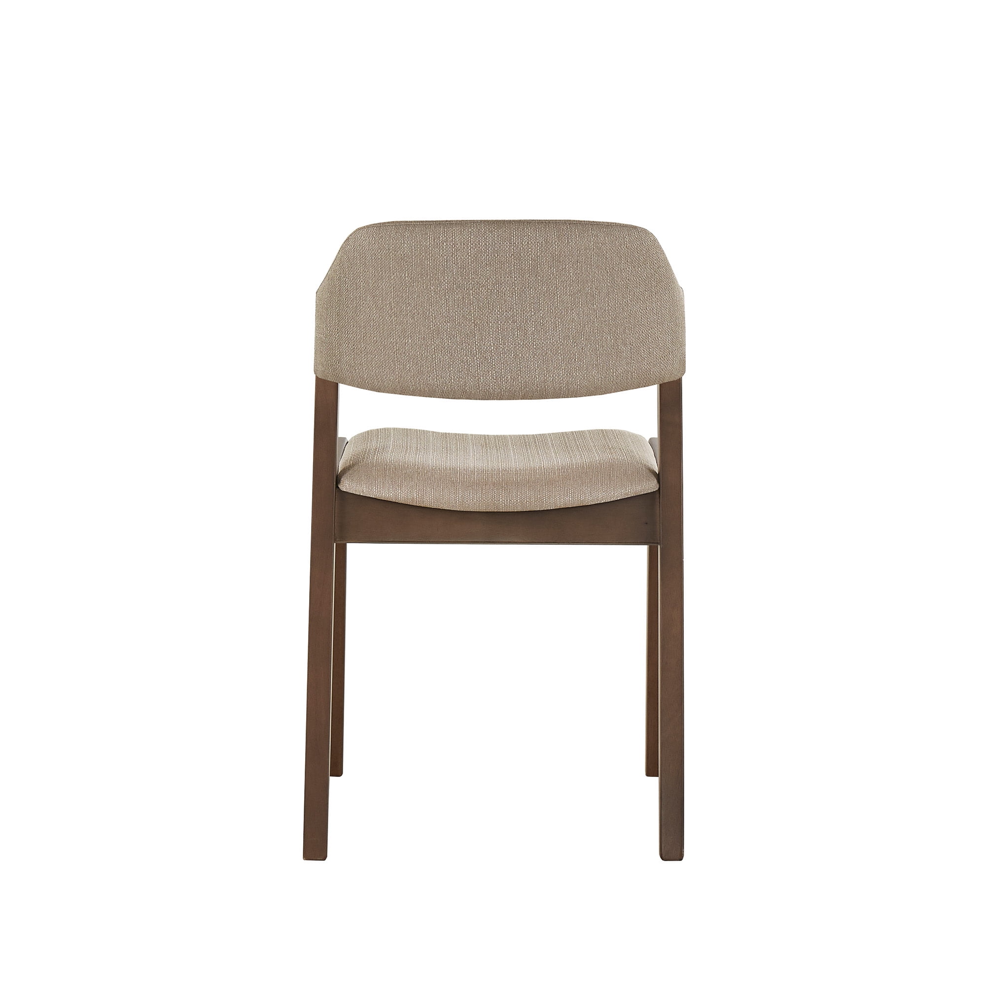 Weston Home Skovde Modern Walnut Finish Dining Chair, Set of 2, Beige Fabric