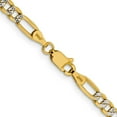 thumbnail image 4 of Auriga Fine Jewelry 14K Yellow Gold 3.9mm Semi-Solid Figaro Bracelet 8inch for Women, 4 of 6