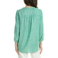 thumbnail image 2 of Jones New York Womens Pleated Front Tunic Blouse, Green, Small, 2 of 2