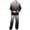 Dark Gray, variant on 2 Piece Mens Fall Pajamas LapelButton Long Sleeve Top and Elastic Waist Pants Loose Sleepwear Printed Cardigan Pockets Casual Loungewear