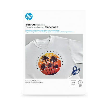HP Iron-On Transfers 8-1/2 x 11 White 12/Pack C6049A