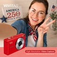 thumbnail image 4 of Vivitar PopCam America 250 Digital Camera – USA Celebration Edition, Old Glory Red 48MP Camera with Full HD 1080P Video, 3" Flip Screen, 16X Zoom Compact Vlogging Camera with Built-in Mic, 4 of 5