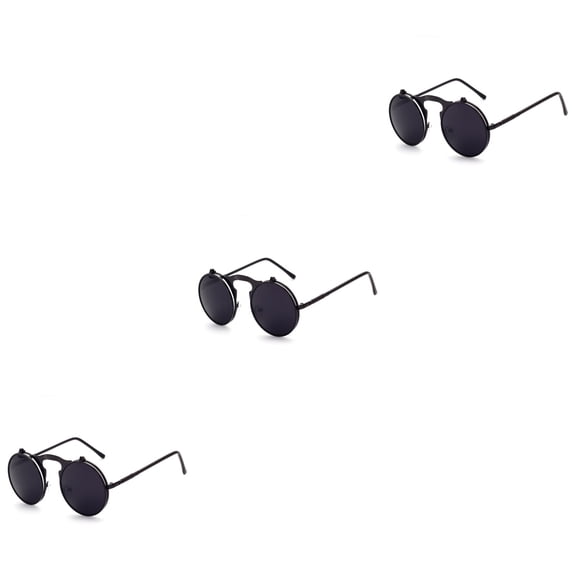 3-Pack Red Protective Sunglasses Cases with Black Frame, Handheld Eyewear Accessories for Men and Women