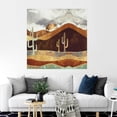 thumbnail image 3 of Idea4wall 2pcs Nordic Style Golden Mountain Stick Wallpaper Removable Wall Murals Large Wall Stickers for Home Decoration, 48"x48", 3 of 5