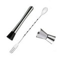 thumbnail image 2 of Cocktail Cuillère Muddlerand Jigger,Cocktail Cuillère Mélange Muddler Cocktail Jigger Set Cocktail Muddler Set Efficacité Optimale, 2 of 8