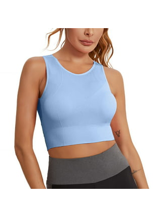 Deago 6 Pieces Women Padded Sports Bra Longline Fitness Crop Tops Tank Gym  Camisole Yoga Workout Running Top