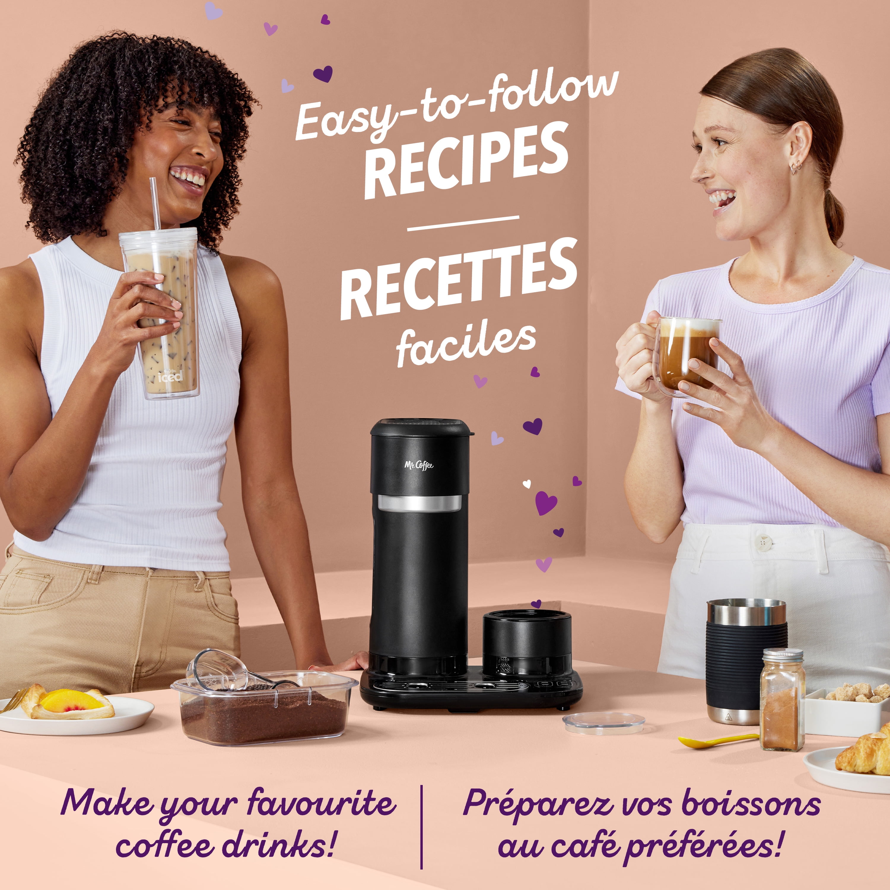 Mr. Coffee 4-in-1 Single-Serve Latte, Iced, and Hot Coffee Maker with Milk Frother, Black