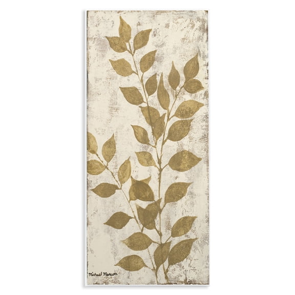 Stupell Industries Natural Leaves Impression Plants & Flowers Painting Unframed Art Print Wall Art, 7 x 17