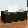 thumbnail image 6 of MOQIN Fashion PU Leather Tissue Box Holder Black with lid, Rectangular Napkin Facial Tissues Holder Dispenser,Home Office Car Tissue Box Cover Decorative Container, 6 of 7