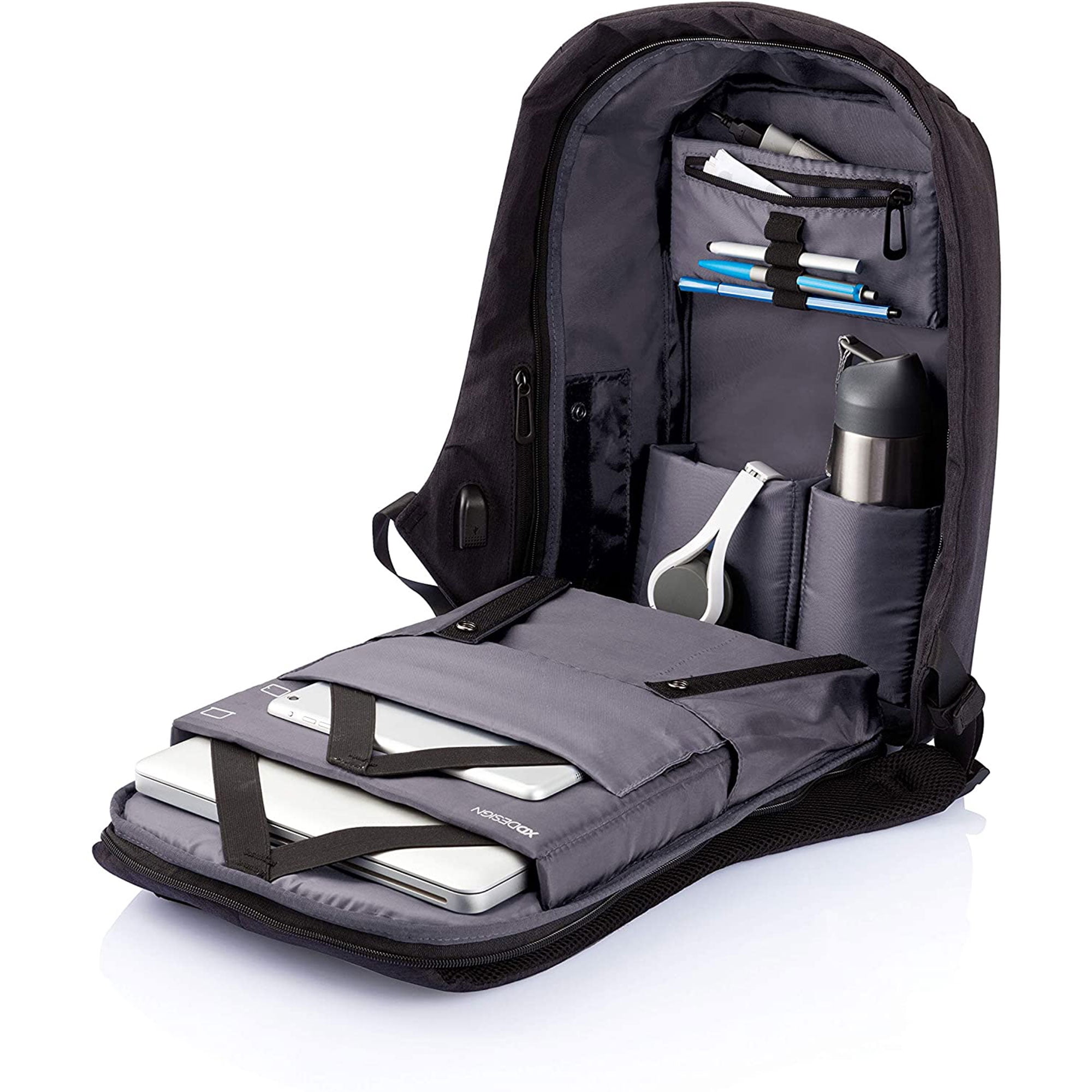 XD Design Bobby Original Anti-Theft Laptop USB Backpack Black (Unisex Bag)  : Clothing, Shoes & Jewelry 